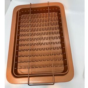 NEW NWOB GOTHAM STEEL Copper Bacon Bonanza Baking Rack Drip Pan 12 Slice 9 x 13